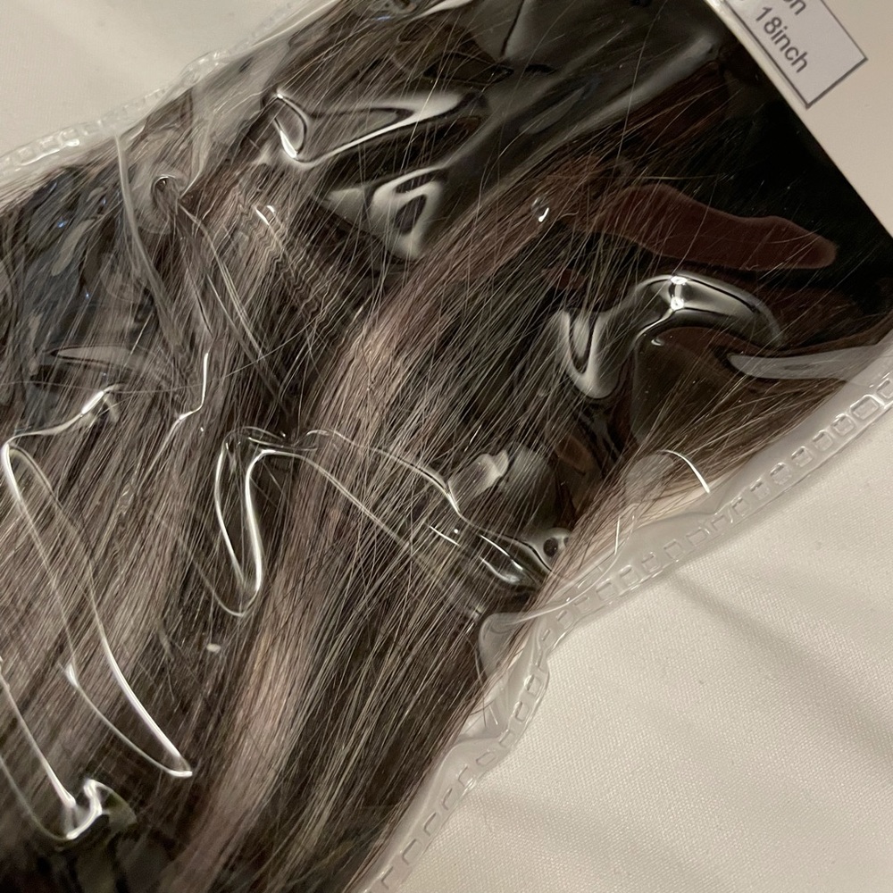 Black & Silver clip in Human Hair extensions 70g